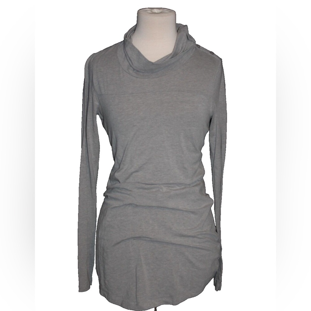 LOLË Women's Tunic Cowl neck Shirt Light Gray Long XS